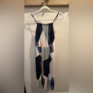 Banana Republic Color Block Pleated Midi Dress